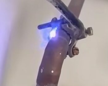 Voltage detector blue light warning gas pipe