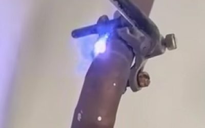 Voltage detector blue light warning gas pipe